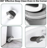 Moonval Silicone Toilet Brush Set, 2-in-1 Wall-Mounted Toilet Brush with Quick-Dry Holder