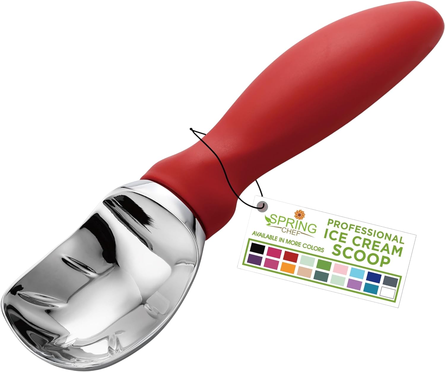 Moonval Ice Cream Scoop, Heavy-Duty Metal Scooper for Ice Cream, Cookie Dough & Frozen Desserts