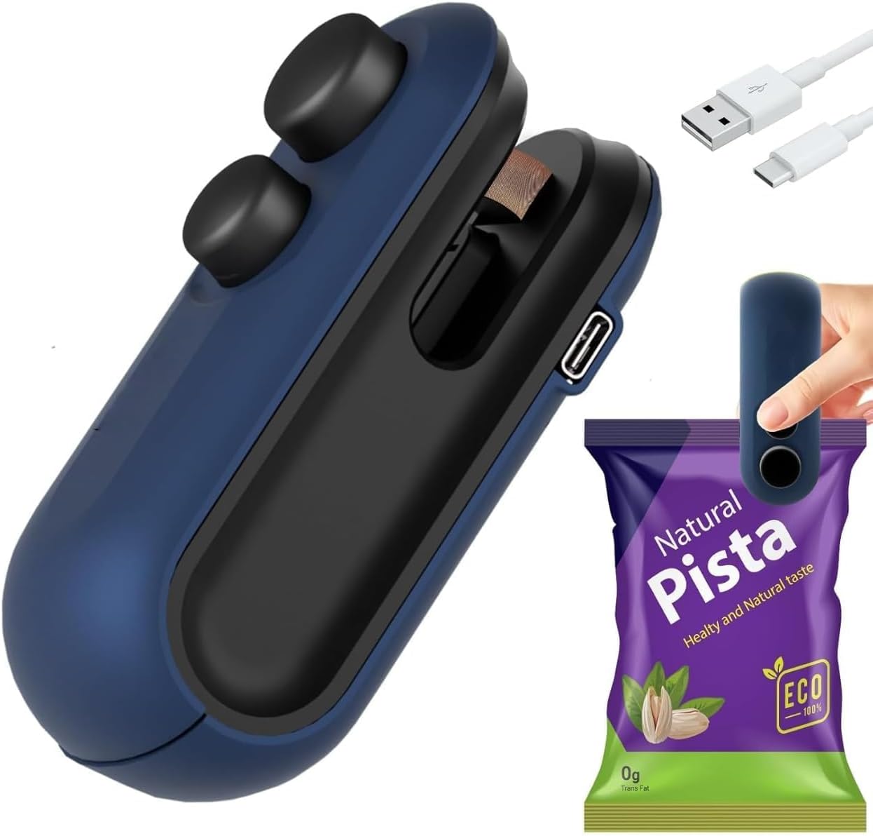 Moonval 2-in-1 Mini Bag Heat Sealer & Cutter, Rechargeable Food Storage Bag Sealing Tool