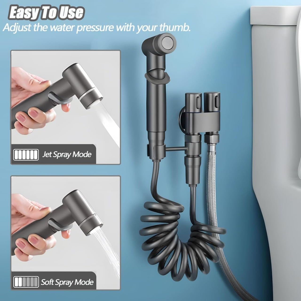 Moonval 2-in-1 Shower Valve Sprayer, Dual Control Bidet Sprayer & Washing Machine Valve