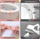 Moonval Silicone Toilet Seat Lifter Handles, Adjustable No-Adhesive Pull Tabs, Set of 4