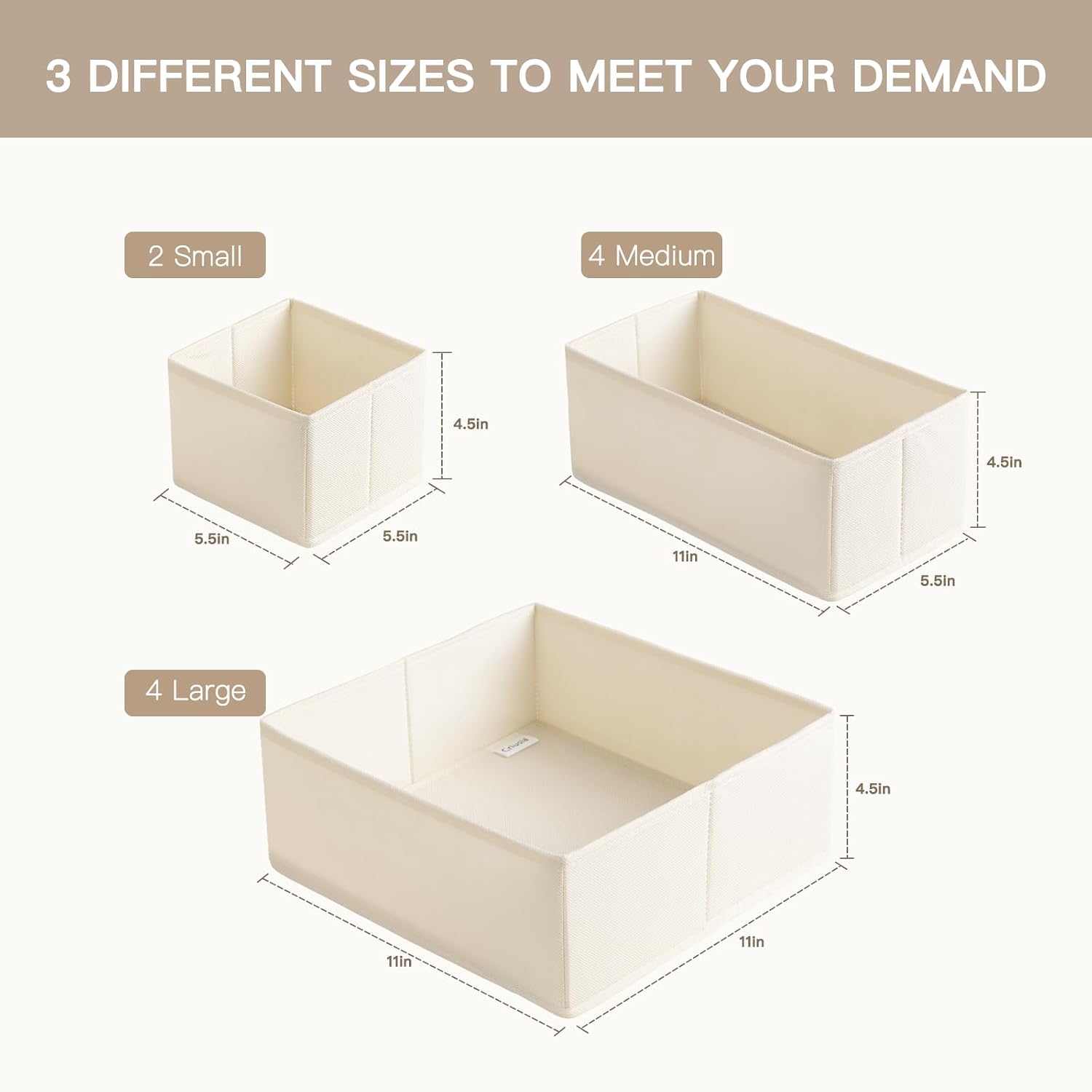Moonval Drawer Organizer Set, 10-Pack Foldable Clothes Storage Bins for Underwear, Socks & Baby Clothes