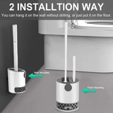 Moonval Silicone Toilet Brush Set, 2-in-1 Wall-Mounted Toilet Brush with Quick-Dry Holder