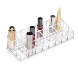 Moonval Lipstick & Nail Polish Organizer, 24-Slot Clear Makeup Storage Holder