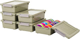 Moonval Craft Storage Bins, 6-Pack 1 Qt Clear Stackable Containers with Lids & Secure Latches