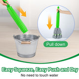 Moonval Self-Squeezing Spin Mop with Microfiber Head, Hands-Free Floor Cleaning System