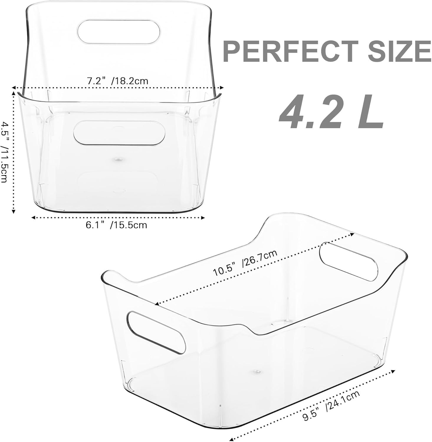 Moonval Clear Storage Bins, 12-Pack Multi-Purpose Pantry Organizers for Kitchen, Fridge & Cabinets