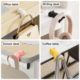 Moonval Cat Desk Hook, Self-Adhesive Table Hanger for Bags, Headphones & Cables