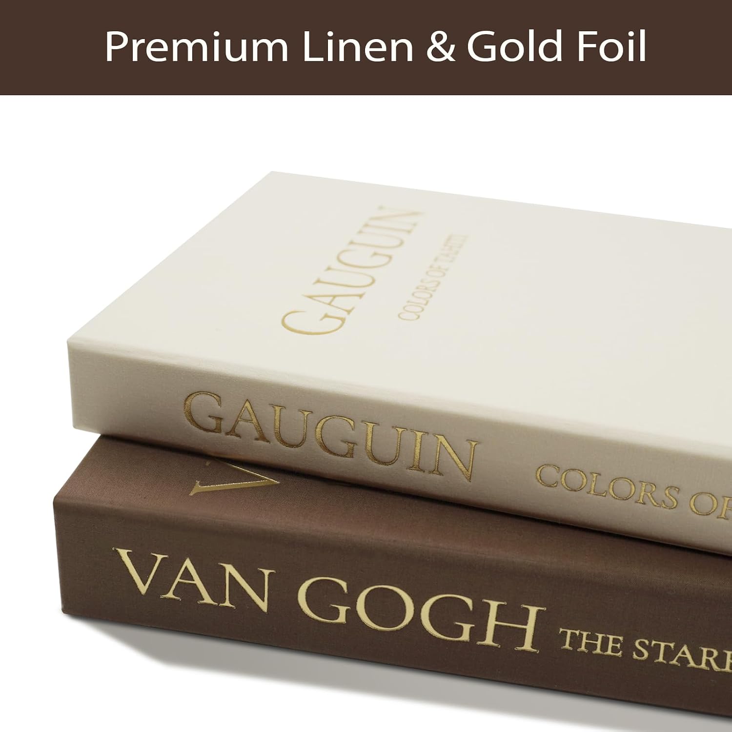 Moonval Decorative Faux Book Box Set, Set of 3 Linen Storage Books with Hidden Compartment