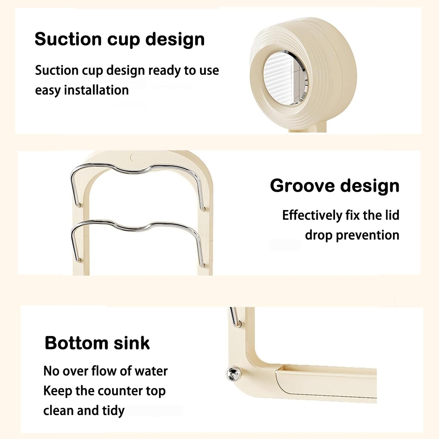 Moonval Pot Lid Holder, Wall-Mounted Kitchen Organizer with Hooks for Lids, Utensils & Towels