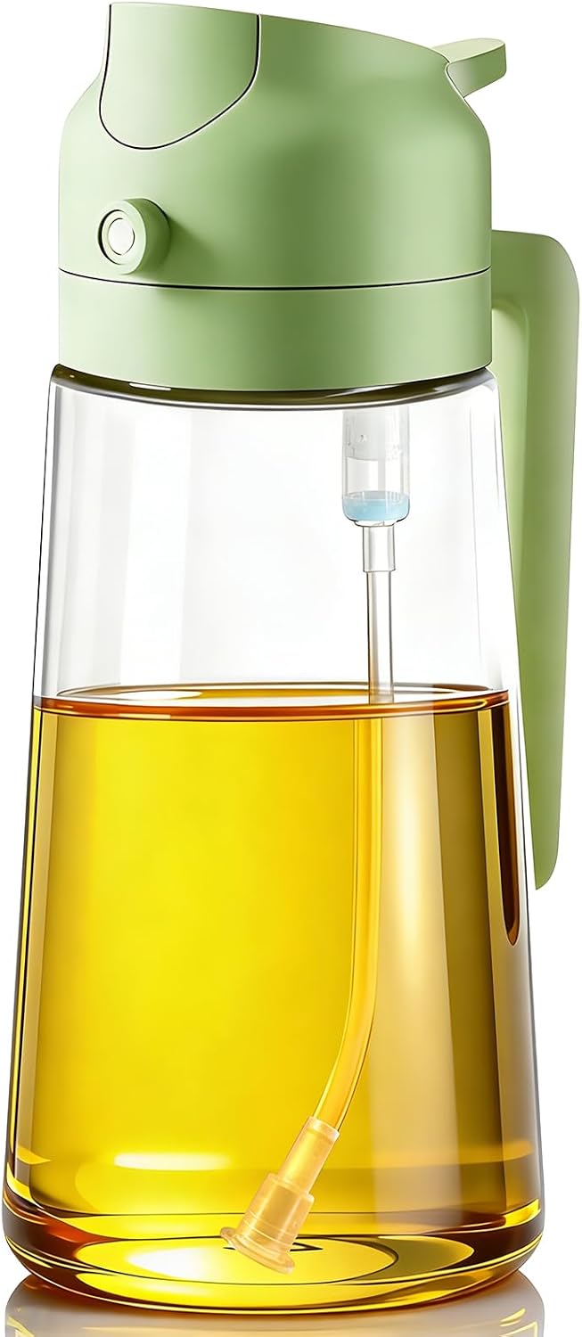 Moonval Oil Sprayer Set, 2-Pack 2-in-1 Oil Mister & Dispenser Bottles for Cooking, Air Fryer & BBQ