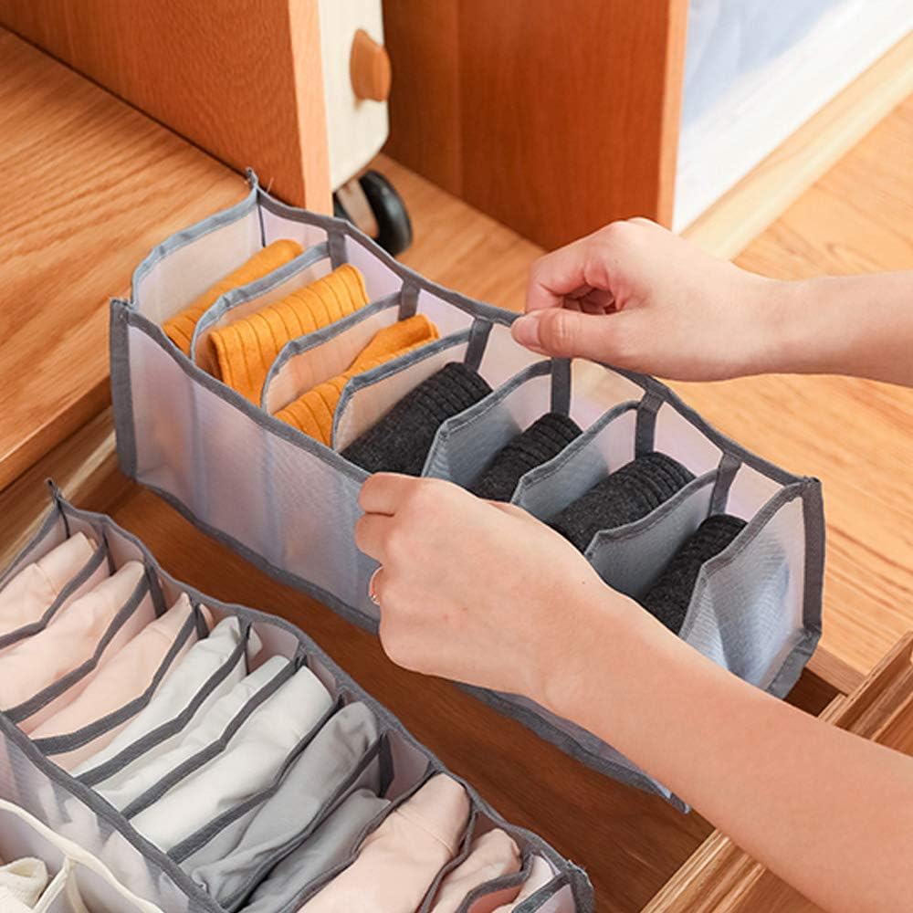 Moonval 3-Piece Drawer Organizer Set, Foldable Closet Storage Bins for Underwear & Socks