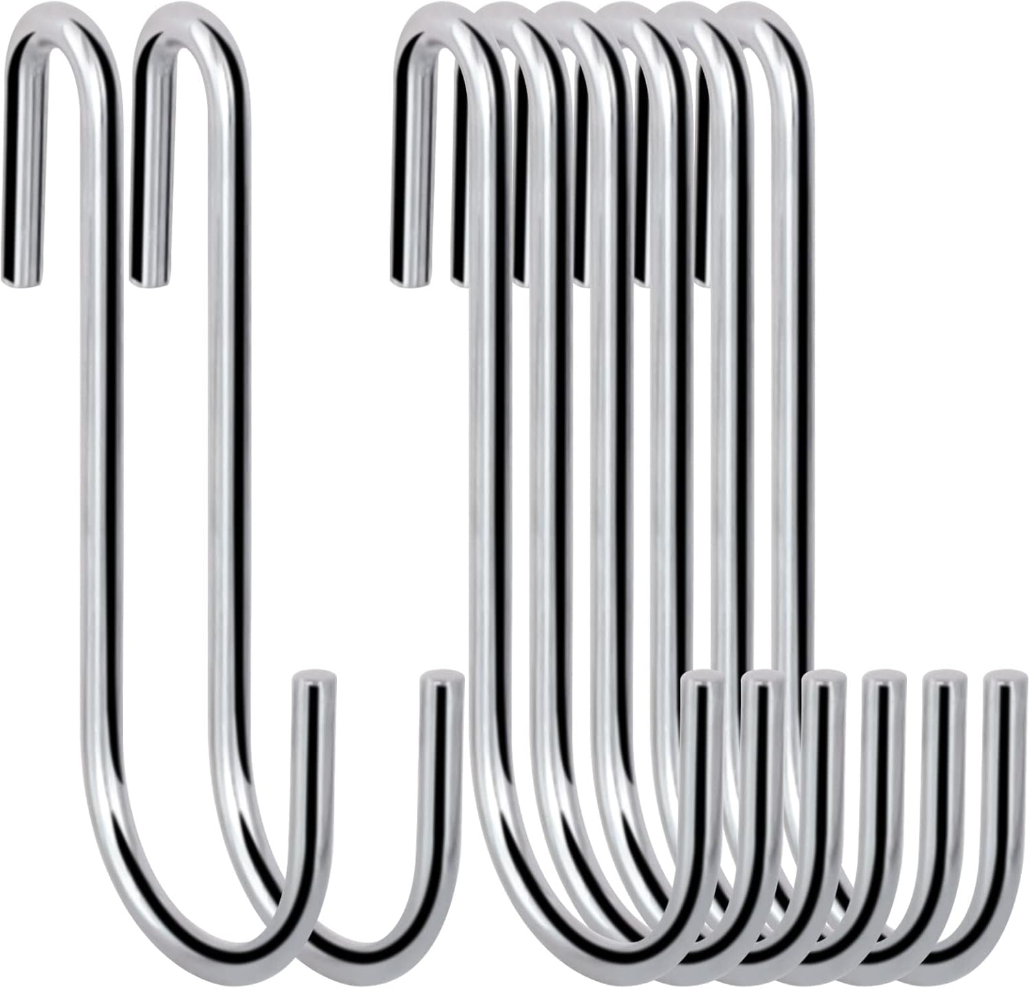 Moonval Heavy-Duty S Hooks, Metal Hanging Hooks for Kitchen, Closet & Garage