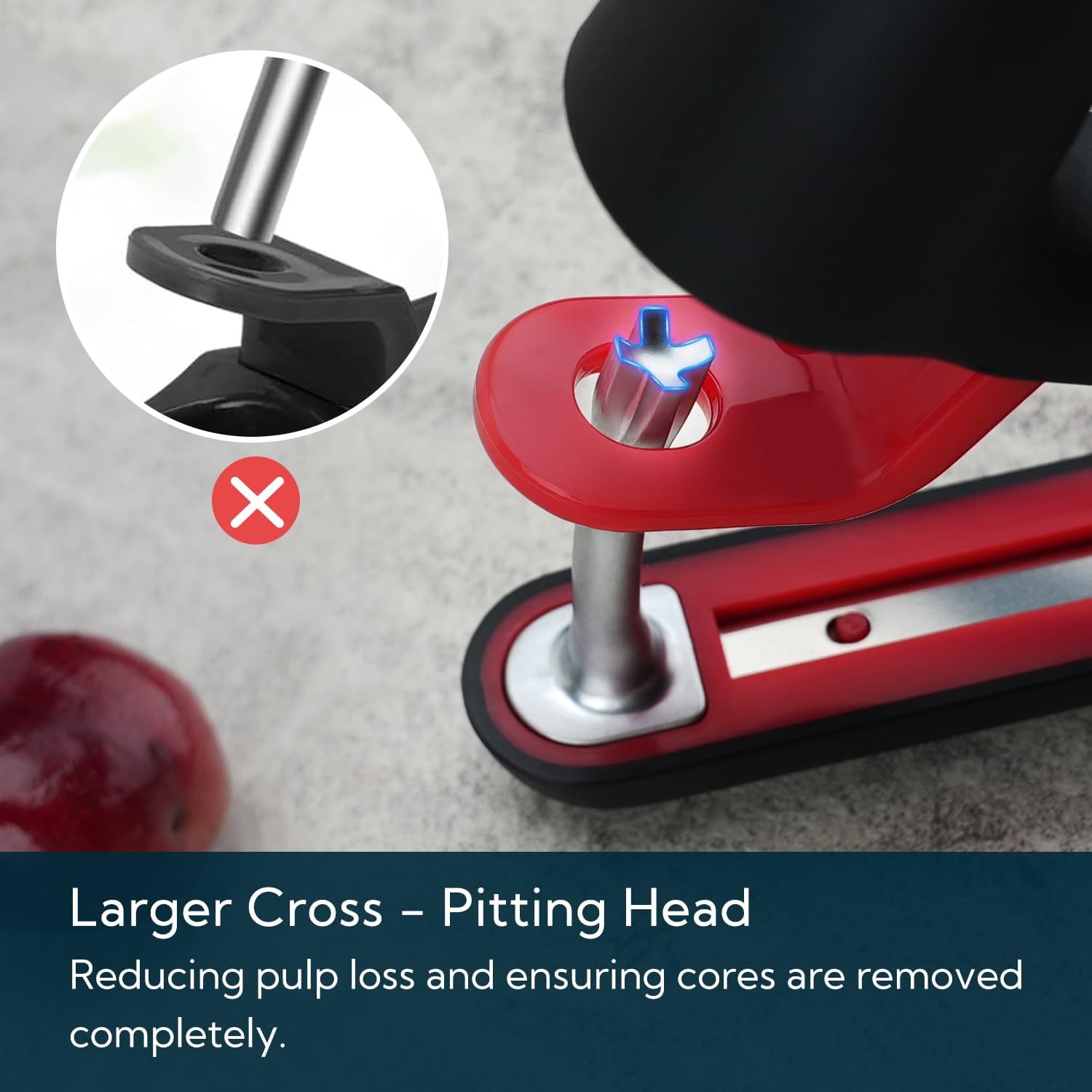 Moonval Cherry Pitter Tool, Cherry Core Remover with Safety Lock, Soft Non-Slip Handle
