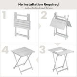 Moonval Folding Camping Side Table, Portable Aluminum Outdoor Picnic Table with Carry Handle