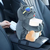 Moonval 2-in-1 Plush Tissue Storage Box, Cute Car Armrest Organizer & Tissue Holder