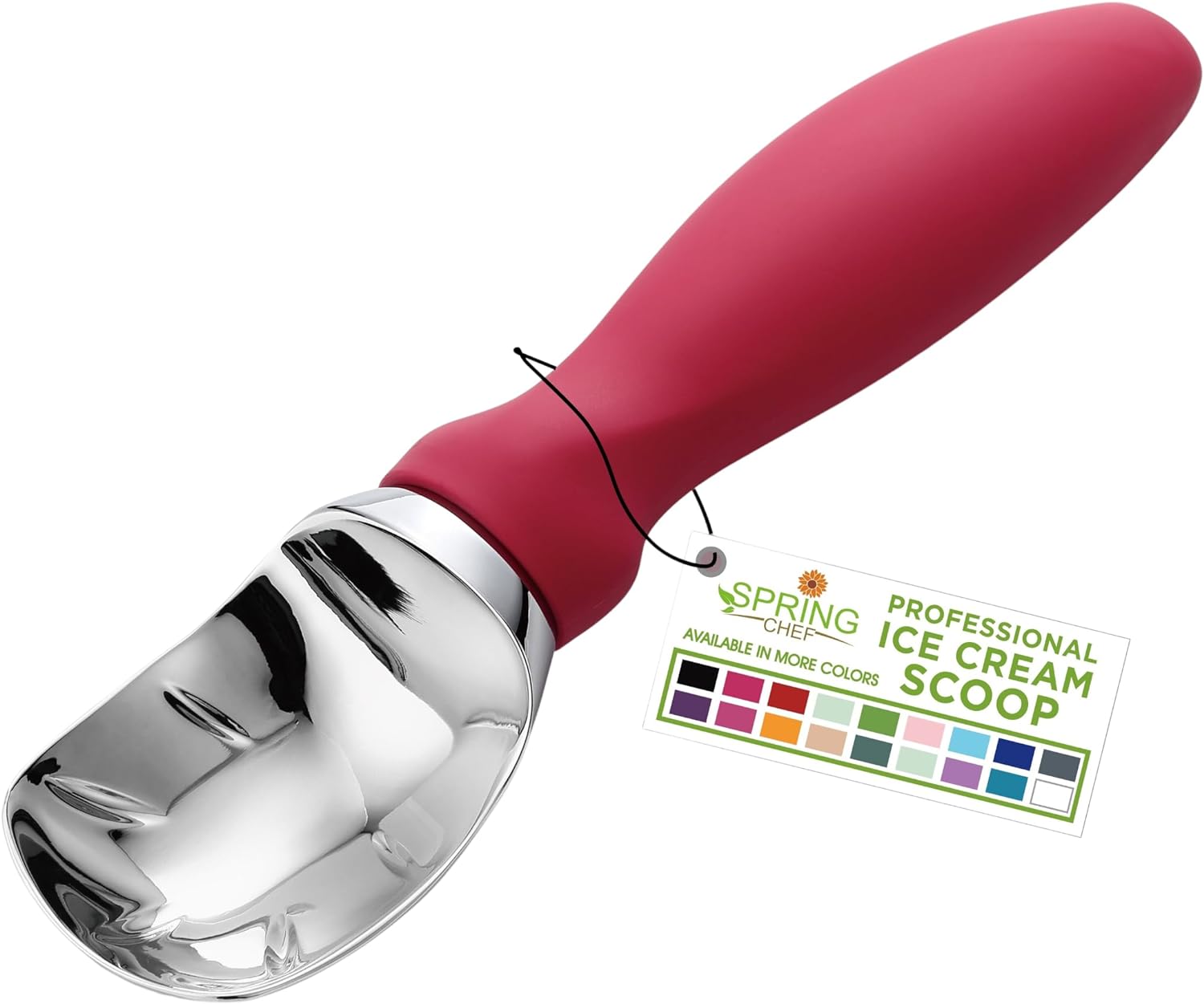 Moonval Ice Cream Scoop, Heavy-Duty Metal Scooper for Ice Cream, Cookie Dough & Frozen Desserts