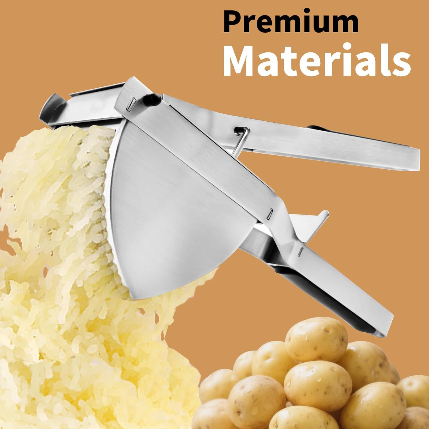 Moonval Heavy Duty Potato Ricer, Stainless Steel 22oz Masher Press with Silicone Handles