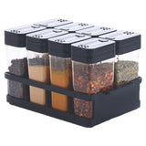 Moonval Masala Storage Box, 8-Piece Airtight Spice Container Set with Organizer Rack