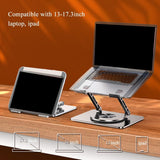 Moonval 360° Rotating Laptop Stand, Adjustable Aluminum Ergonomic Desk Stand for Laptops