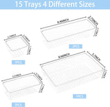 Moonval Clear Drawer Organizer Set, Plastic Storage Trays for Kitchen, Bathroom & Office