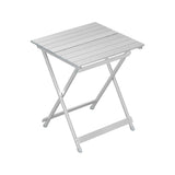 Moonval Folding Camping Side Table, Portable Aluminum Outdoor Picnic Table with Carry Handle