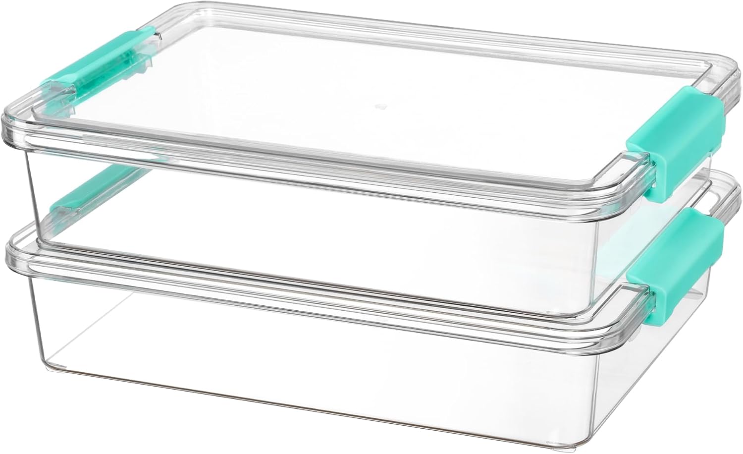 Moonval Plastic Storage Bins, Clear Stackable Containers with Lids for Crafts & Home Storage