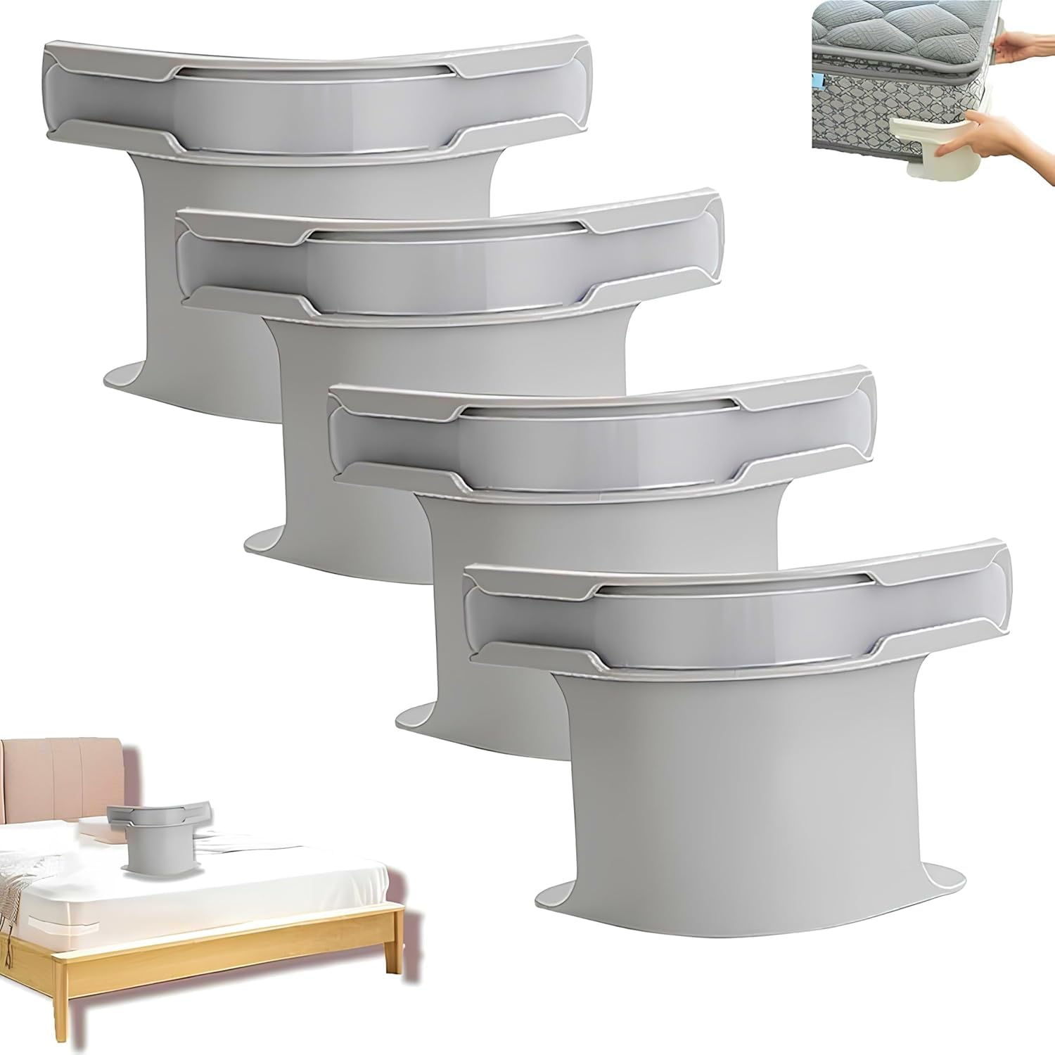 Moonval Bed Sheet Holder Straps, 4-Pack Heavy-Duty Adjustable Corner Clips for Wrinkle-Free Bedding