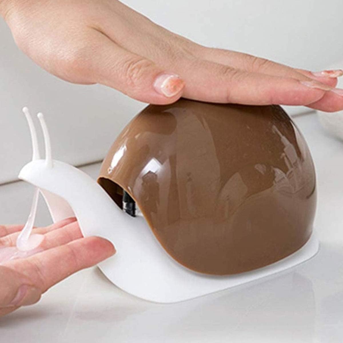 Moonval Snail Soap Dispenser, Refillable Bathroom & Kitchen Liquid Hand Wash Pump