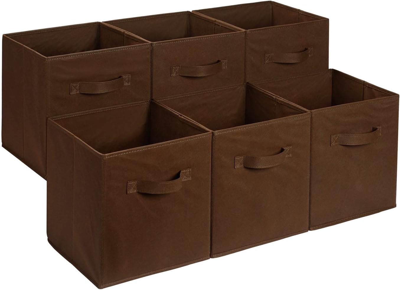 Moonval Fabric Storage Cubes, 6-Pack Collapsible Organizer Bins with Handles for Closet & Shelves