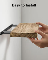 Moonval Floating Wall Shelves, Set of 4 Natural Wood Storage & Display Shelves for Home Decor