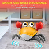 Moonval Dancing Crab Toy, USB Rechargeable Interactive Musical Crawling Toy with Lights for Kids