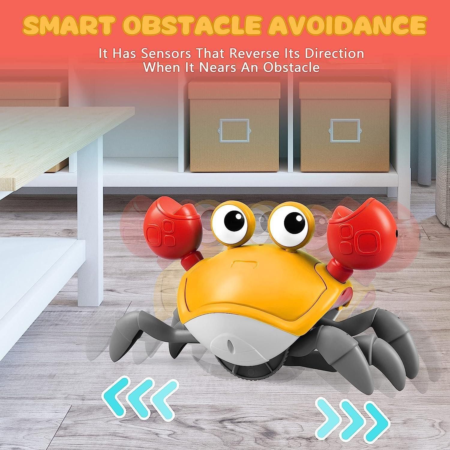Moonval Dancing Crab Toy, USB Rechargeable Interactive Musical Crawling Toy with Lights for Kids