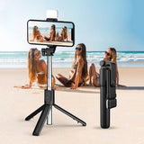 Moonval Bluetooth Selfie Stick Tripod with LED Fill Light and Wireless Remote