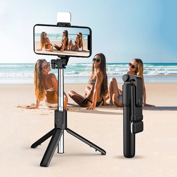 Moonval Bluetooth Selfie Stick Tripod with LED Fill Light and Wireless Remote