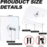 Moonval Adhesive Wall Hooks, Waterproof No-Drill Screw Wall Hooks for Heavy-Duty Hanging