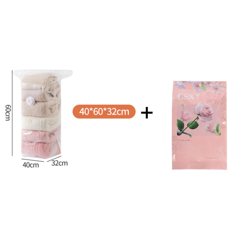 Moonval Vacuum Storage Bag, Extra-Large Space Saver with Hand-Press Air Valve