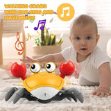 Moonval Dancing Crab Toy, USB Rechargeable Interactive Musical Crawling Toy with Lights for Kids