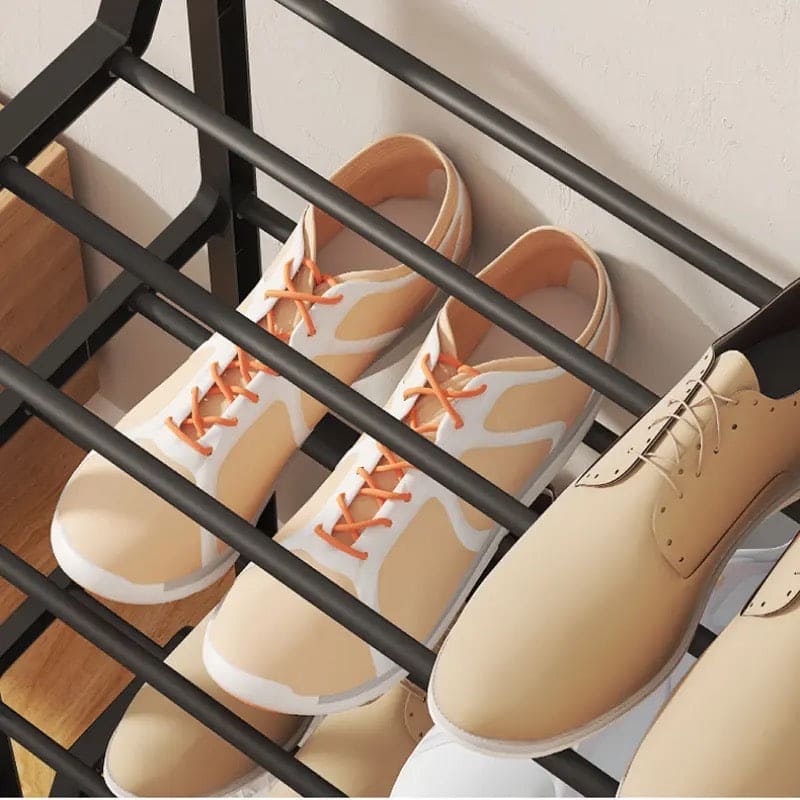 Moonval 4-Tier Shoe Rack, Space-Saving Storage Organizer for Entryway, Closet & Bedroom