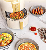 Moonval Round Aluminum Air Fryer Liners, Disposable Oil-Resistant Foil Trays for Air Fryers