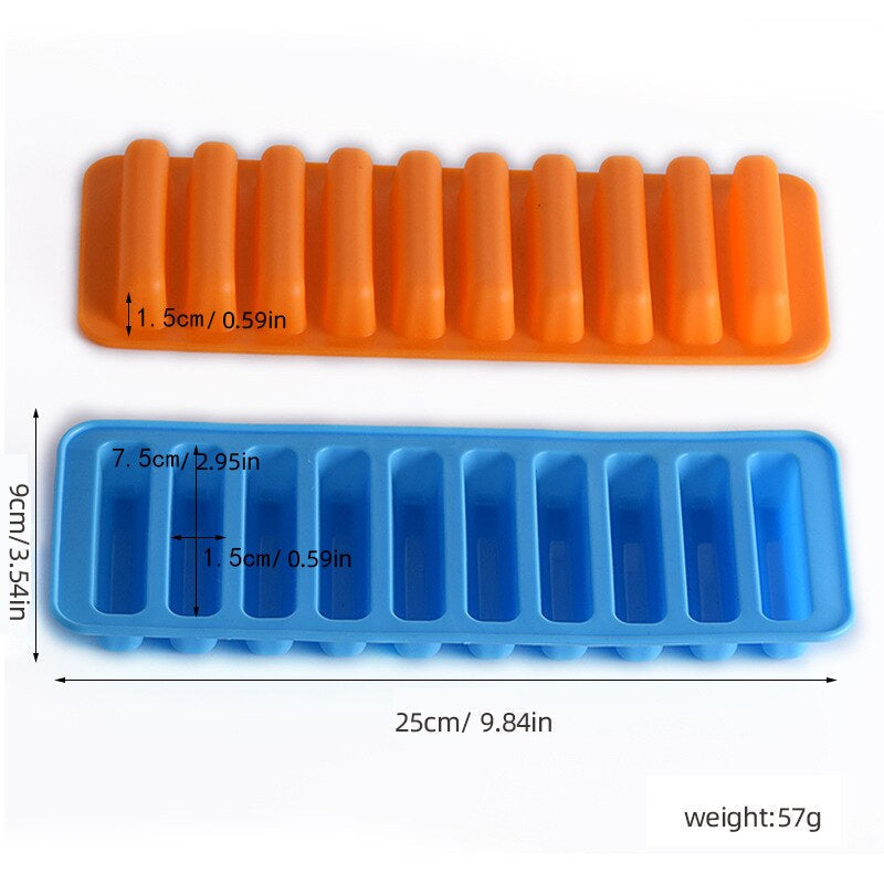 Moonval 10-Grid Silicone Ice Cube Tray, Flexible BPA-Free Ice Mold with Easy-Release Design