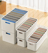 Moonval Wardrobe Clothes Organizer, Foldable 7-Grid Closet Storage Box for Jeans, Shirts & Sweaters