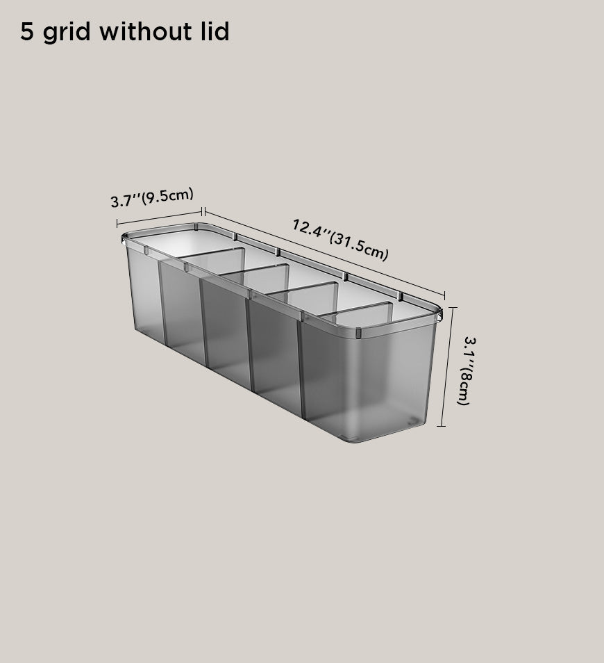 Moonval Clear Socks & Underwear Organizer Box, Divided Drawer Storage for Lingerie & Accessories