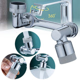 Moonval 1080° Rotating Faucet Extender, 3-Joint Swivel Tap Attachment with Dual Spray Modes