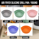 Moonval Reusable Silicone Air Fryer Grill Pan Basket, Non-Stick Food Grade Baking Tray