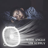 Moonval Portable Desk Fan with LED Light, Rechargeable 2-in-1 Quiet USB Cooling Fan