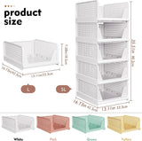 Moonval Stackable Closet Storage Baskets, Foldable Drawer Organizers for Clothes & Home Storage