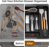 Moonval Expandable Silverware Organizer, Adjustable BPA-Free Cutlery & Utensil Drawer Organizer