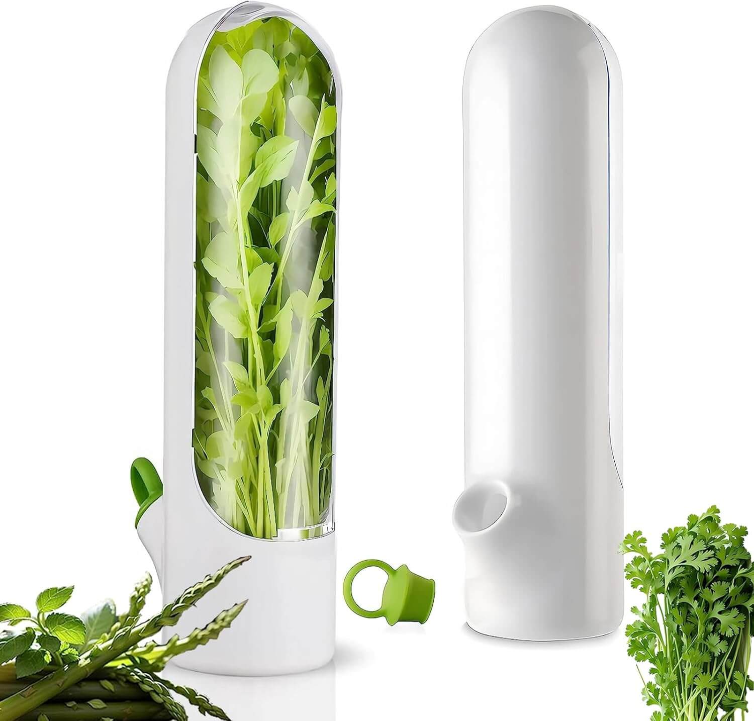 Moonval Herb Keeper Pod, Fresh Herb Storage Container for Cilantro, Parsley & Leafy Greens