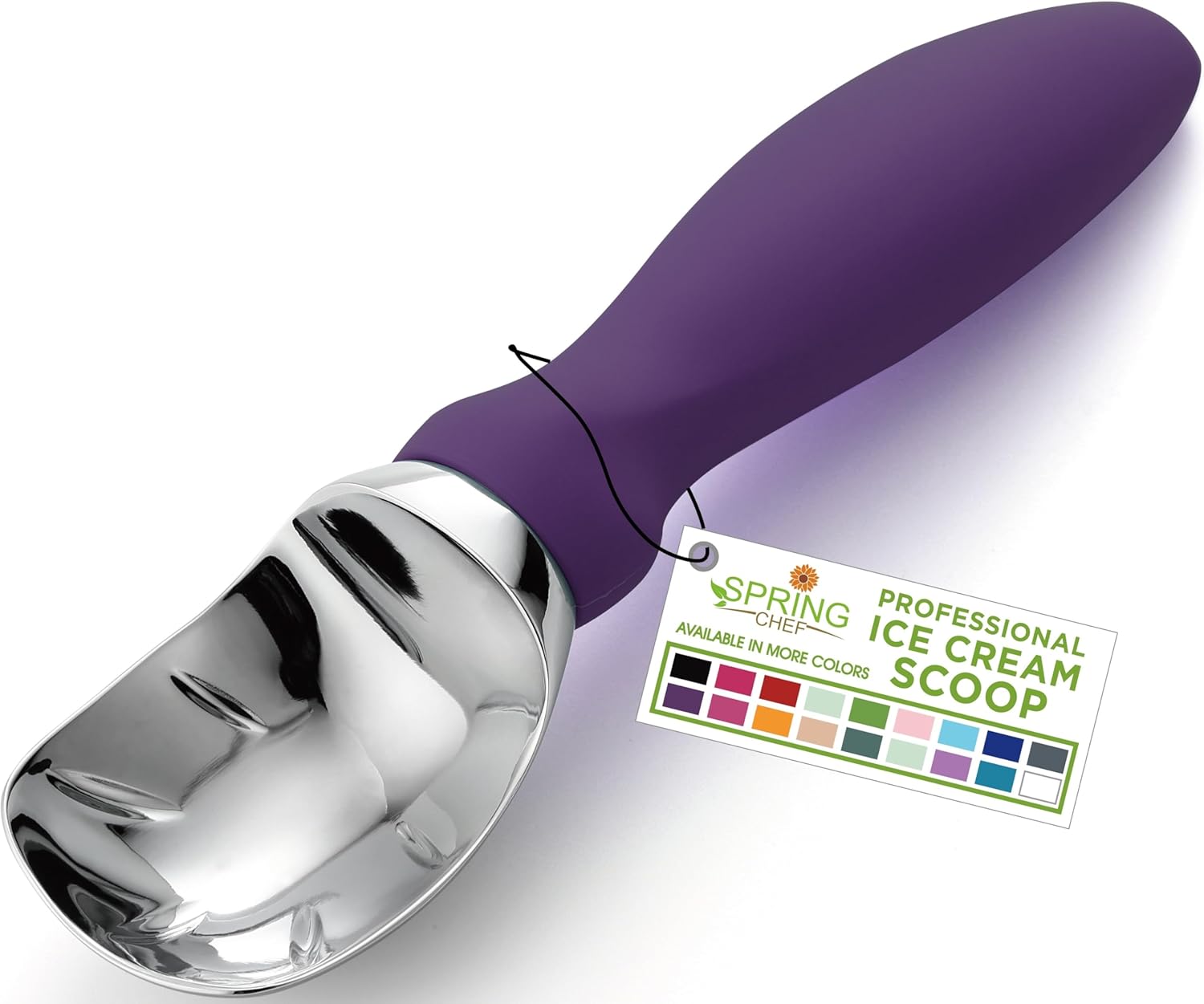 Moonval Ice Cream Scoop, Heavy-Duty Metal Scooper for Ice Cream, Cookie Dough & Frozen Desserts